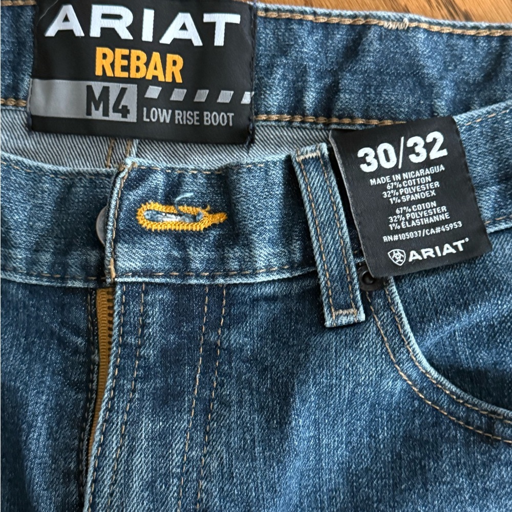 Gently used Men's Ariat low rise bootcut jeans size 30x32